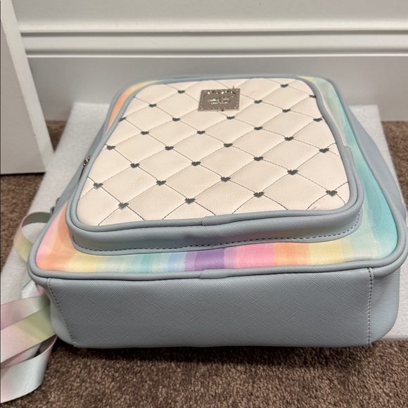 Betsey Johnson Rainbow Striped Quilted Backpack - Picture 5 of 8